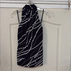 White House Black Market Black and White Patterned Top